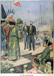 Ankomst till Saigon av Paul Beau (1857-1927), generalguvernör i Indo-Kina 1902-07, från 